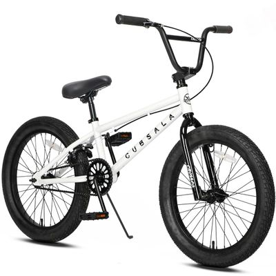 cubsala Freestyle BMX Bike, 20 Inch Kids Bicycle for 7-13 Years Old Kids and Beginner Level Rider, White