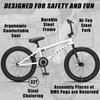 cubsala Freestyle BMX Bike, 20 Inch Kids Bicycle for 7-13 Years Old Kids and Beginner Level Rider, White view 2