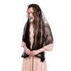 MioCloth Women Mantilla Veil Head Cover Traditional Embroidery Chapel Mantilla Lace Head Covering Wrap Shawl Scarf view 3