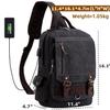 Leaper Retro Crossbody Bag Sling Bag Canvas Messenger Bag for Men Women Shoulder Bag Crossbody Handbags Satchel Brownish Green, XXL view 2