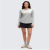 CRZ YOGA Pima Cotton Workout Long Sleeve Shirts for Women Athletic Crewneck Yoga Casual Tops Plain T-Shirt Heathered Medium Grey Small view 4
