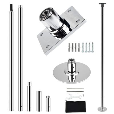 PRIORMAN Permanent Pole Dance Kit, 45mm Pro Heavy-Duty 200KG Capacity Steel Spin/Static Dancing Pole, with Ceiling Mount Fixed Plate Enhanced Safety, Height Adjustable 7.38-8.85ft for Home/Studio