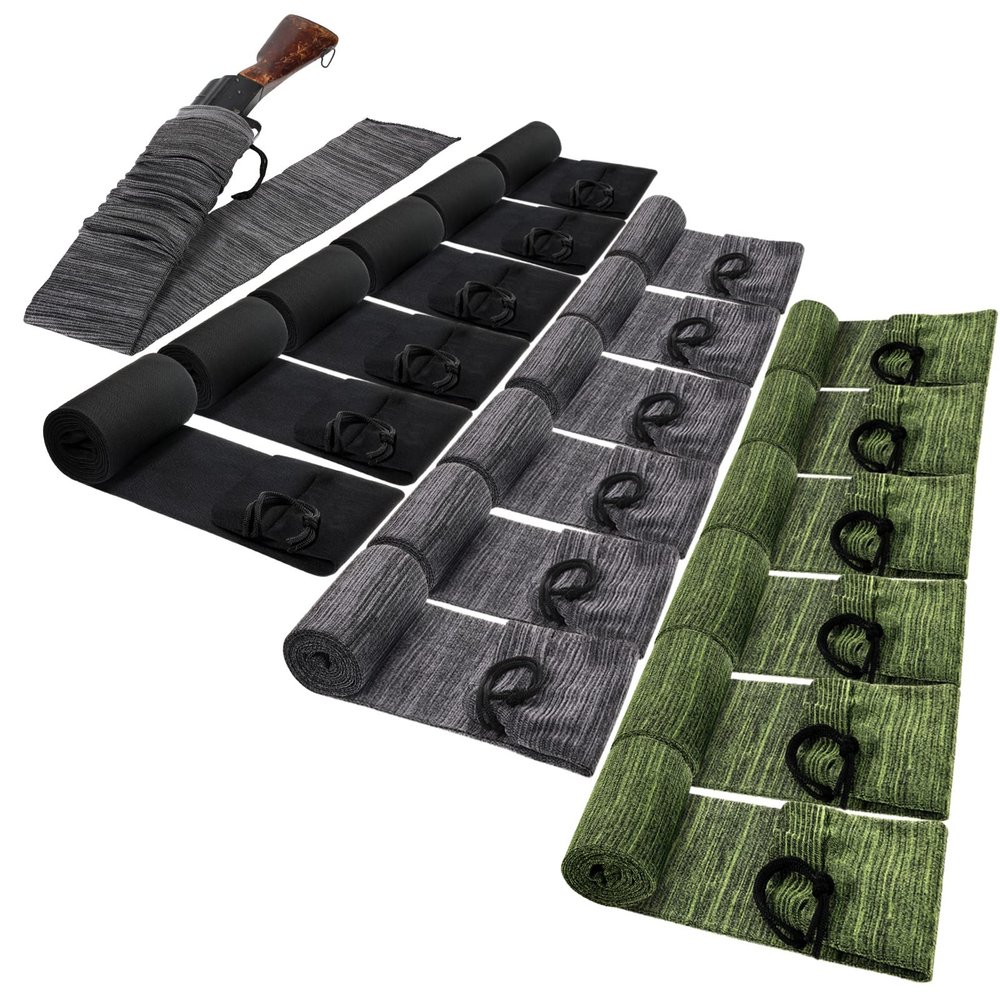 Treela 18 Pieces 54 Inch Silicone Gun Socks Anti Rust Thick Gun Sleeve Waterproof Fabric Knit Rifles Case with Drawstring Closure Storage Bulk Pack for Tactical Accessories(Green, Gray, Black)