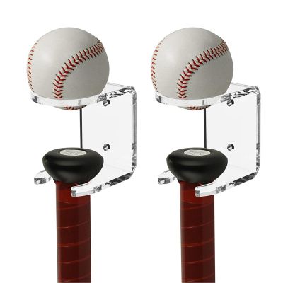 Baseball Bat Holder - 1 Pair Acrylic Baseball Bat Holder | Wall Mounted Display Shelf for Bats, Vertical Ball Display for Home and Office (Transparent)
