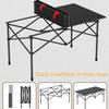 XIGOUZIQU Beige Folding Table with Chairs and Storage Bag, Portable Camping Table with Aluminium Legs, Suitable for Outdoor Camping picnics Beach barbecues Cooking (Size : 50cm+2 Chairs) view 2