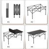 XIGOUZIQU Beige Folding Table with Chairs and Storage Bag, Portable Camping Table with Aluminium Legs, Suitable for Outdoor Camping picnics Beach barbecues Cooking (Size : 50cm+2 Chairs) view 3