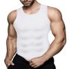 Mens Compression Shirt Workout Tank Tops Slimming Body Shaper Vest Abs Abdomen Undershirts (White, Medium) view 1