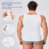 Mens Compression Shirt Workout Tank Tops Slimming Body Shaper Vest Abs Abdomen Undershirts (White, Medium) view 3