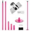 PRIORMAN Permanent Pole Dance Kit, 45mm Pro Heavy-Duty 200KG Capacity Steel Dancing Pole, with Ceiling Mount Fixed Plate Enhanced Safety, Height Adjustable 7.38-8.85ft for Home/Studio (Pink) view 1
