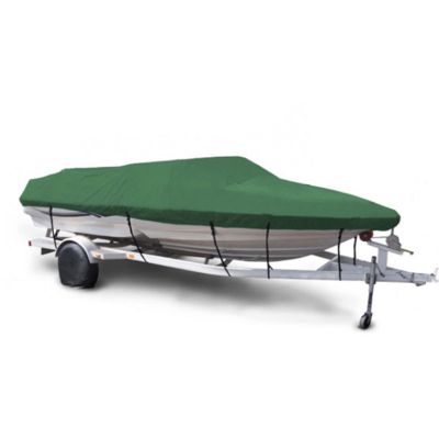 11-13ft Trailerable Boat Cover, 210d Marine Grade Oxford Cloth Heavy Duty Boat Cover,with Storage Bag, for Outdoor Protection in Winterfor Large Ships,Green,11~13ft