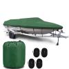 11-13ft Trailerable Boat Cover, 210d Marine Grade Oxford Cloth Heavy Duty Boat Cover,with Storage Bag, for Outdoor Protection in Winterfor Large Ships,Green,11~13ft view 2