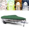 11-13ft Trailerable Boat Cover, 210d Marine Grade Oxford Cloth Heavy Duty Boat Cover,with Storage Bag, for Outdoor Protection in Winterfor Large Ships,Green,11~13ft view 3