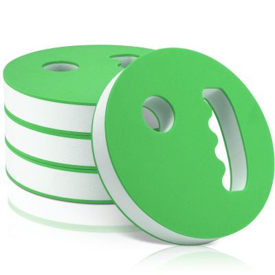 Hungdao 4 Pcs Water Exercise Discs Water Weights for Pool Exercise Set EVA Foam Aerobic Equipment for Adults Hand Held Pool Resistance for Swimming Beginners Arthritis(White and Green)