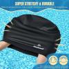 2 Pack Extra Large Swim Cap for Braids and Dreadlocks, Silicone Swimming Caps for Long Hair, Weaves, Extensions, Curls & Afros, Waterproof Adult Swim Hats Bathing Caps for Women Men(Yellow+White) view 4