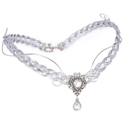 CoTeeZa Fairy Circlet Viking Crown - Handmade Braided Silver Medieval Headpiece Retro Celtic Headband Vintage Crystal Tiara Men Nordic Crown for Women Renaissance Costume Festival Cosplay Accessory