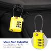 SURE LOCK TSA Approved Combination Luggage Locks with Open Alert Indicator  Durable Zinc Alloy Cable Travel Locks with Large Easy-Read Dials for Suitcases, Backpacks & Gym Bags(2, Yellow) view 2