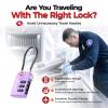 SURE LOCK TSA Approved Luggage Locks with Open Alert Indicator, 3 Digit Combination Cable Travel Lock for Suitcase, Backpack, Gym Locker, Toolbox & Travel Bag(2, Purple 2 Pack) view 4