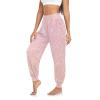 Aflyko Rose Pink Glitter Women Dance Pants Boho Trousers Yoga Sweatpants Moisture-Wicking Casual Pants L view 1
