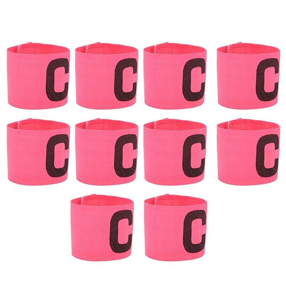 Cyrank 10PCS Soccer Captain Armband, Adjustable Leader Armband Elastic Captain Arm Band Flexible Unisex Sports Arm Band for Youth Adult Team Training