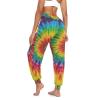 Aflyko Tie Dye Swirl Rainbow Dance Pants Boho Trousers Yoga Sweatpants Moisture-Wicking Casual Pants Sportwear L view 2