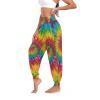 Aflyko Tie Dye Swirl Rainbow Dance Pants Boho Trousers Yoga Sweatpants Moisture-Wicking Casual Pants Sportwear L view 3