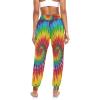 Aflyko Tie Dye Swirl Rainbow Dance Pants Boho Trousers Yoga Sweatpants Moisture-Wicking Casual Pants Sportwear L view 4
