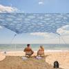 WEKAPO Beach Tent Sun Shelter - Easy Setup Beach Canopy with 4 Sturdy Poles, Large Sandbags and Shovel, 6'7'' Tall, Windproof Sun Shade for Backyard and Camping, UPF 50+ Protectio view 1