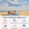 WEKAPO Beach Tent Sun Shelter - Easy Setup Beach Canopy with 4 Sturdy Poles, Large Sandbags and Shovel, 6'7'' Tall, Windproof Sun Shade for Backyard and Camping, UPF 50+ Protectio view 2