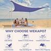 WEKAPO Beach Tent Sun Shelter - Easy Setup Beach Canopy with 4 Sturdy Poles, Extra Large Sandbags and Shovel, 7'8'' Tall, Windproof Sun Shade for Backyard and Camping, UPF 50+ Protection view 2