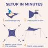WEKAPO Beach Tent Sun Shelter - Easy Setup Beach Canopy with 4 Sturdy Poles, Extra Large Sandbags and Shovel, 7'8'' Tall, Windproof Sun Shade for Backyard and Camping, UPF 50+ Protection view 3