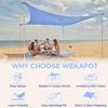 WEKAPO Beach Tent Sun Shelter - Easy Setup Beach Canopy with 4 Sturdy Poles, Large Sandbags and Shovel, 6'7'' Tall, Windproof Sun Shade for Backyard and Camping, UPF 50+ Protection view 2