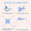 WEKAPO Beach Tent Sun Shelter - Easy Setup Beach Canopy with 4 Sturdy Poles, Large Sandbags and Shovel, 6'7'' Tall, Windproof Sun Shade for Backyard and Camping, UPF 50+ Protection view 3