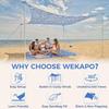 WEKAPO Beach Tent Sun Shelter - Easy Setup Beach Canopy with 4 Sturdy Poles, Large Sandbags and Shovel, 6'7'' Tall, Windproof Sun Shade for Backyard and Camping, UPF 50+ Protectio view 2