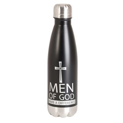 Dicksons Men Of God Make A Difference Black 17 ounce Stainless Steel Screw Top Lid Sports Water Bottle