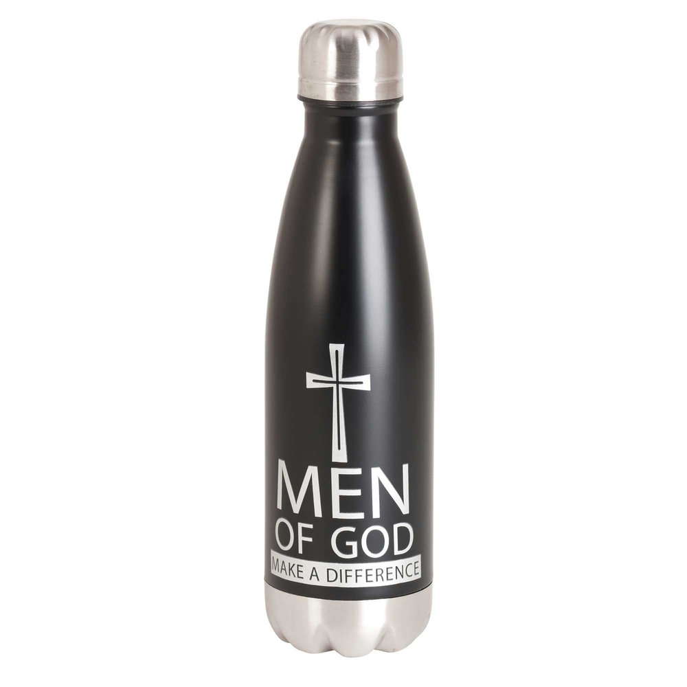 Dicksons Men Of God Make A Difference Black 17 ounce Stainless Steel Screw Top Lid Sports Water Bottle