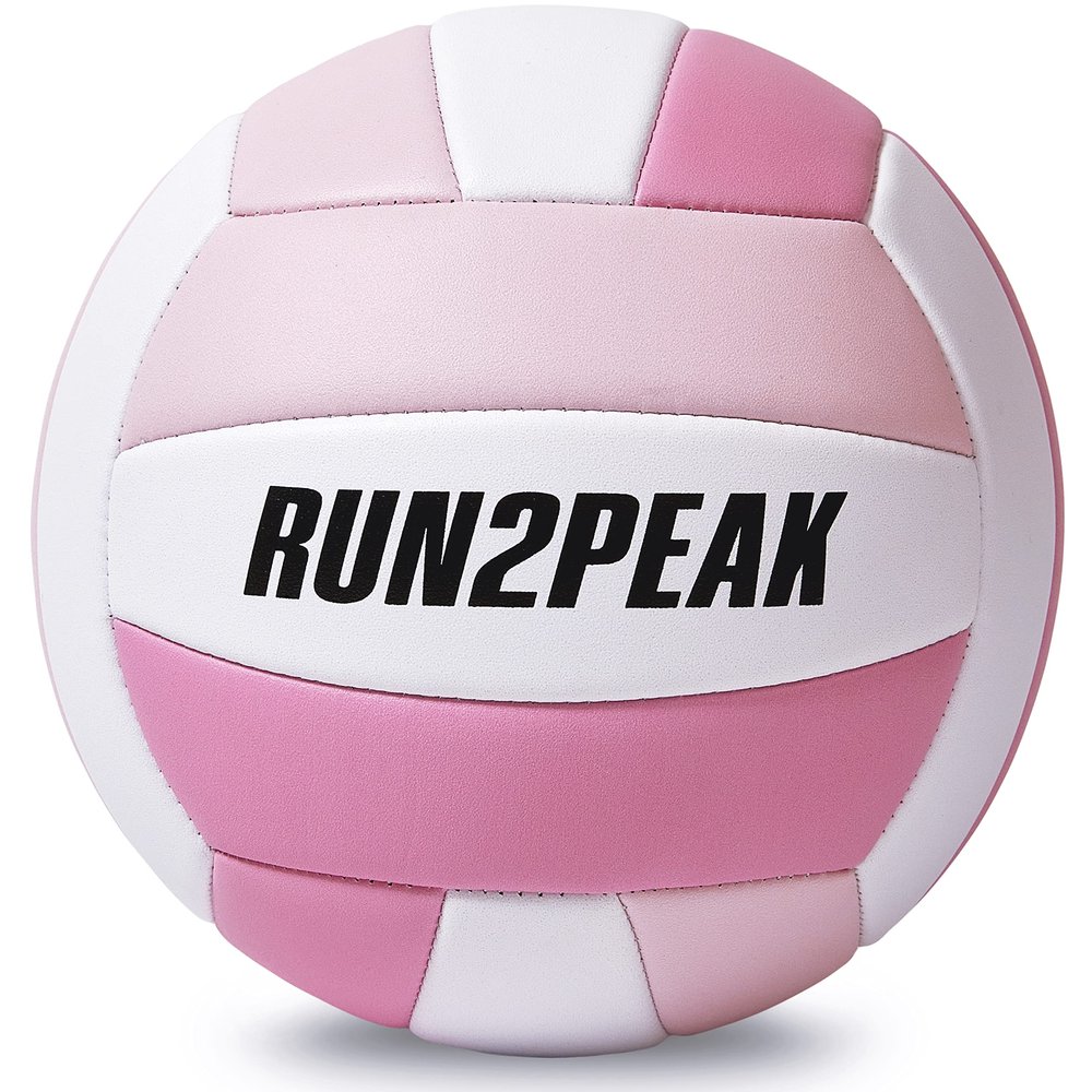 RUN2PEAK Soft Pink Volleyball Ball Gifts for Teen Girls Kids Youth Team Beginners Durable Volleyballs for Outdoor Indoor Beach Pool Water Play Official Size 5 Training Practice Volley Ball