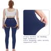 KOWBEAR Women's High Waisted Workout Leggings Athletic Running Stretchy Yoga Pants with Pockets Navy XL view 2