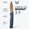 Benchmade - Bugout Outdoor EDC Folding Knife, Slim, Lightweight, Plain Edge, Drop-Point Blade, CPM-S30V Stainless Steel (58-60HRC), Grivory Handle (535FE-05) view 2