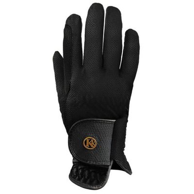 Kunkle Equestrian Black Mesh Gloves - Black / 9