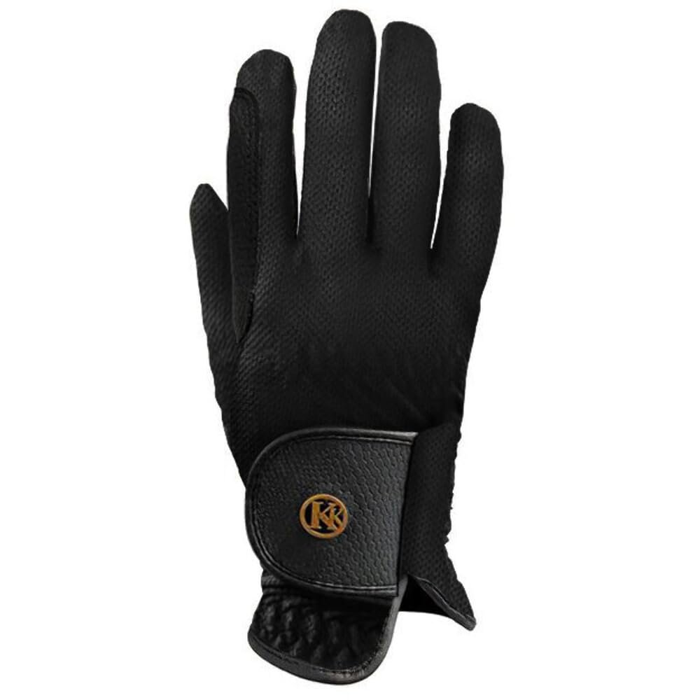 Kunkle Equestrian Black Mesh Gloves - Black / 9