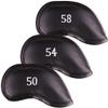 All Teed Up Premium Magnetic Leather Wedge Club Head Covers Set of 3 Fits Most Clubs Embroidered Club Label on Both Sides of Club Head Cover (50,54,58) view 1
