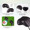 All Teed Up Premium Magnetic Leather Wedge Club Head Covers Set of 3 Fits Most Clubs Embroidered Club Label on Both Sides of Club Head Cover (50,54,58) view 3