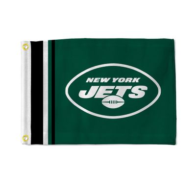 Rico Industries NFL New York Jets Stripes 12" x 17" Flag Utility Flag - Double Sided - Great for Boat/Golf Cart/Home ect.
