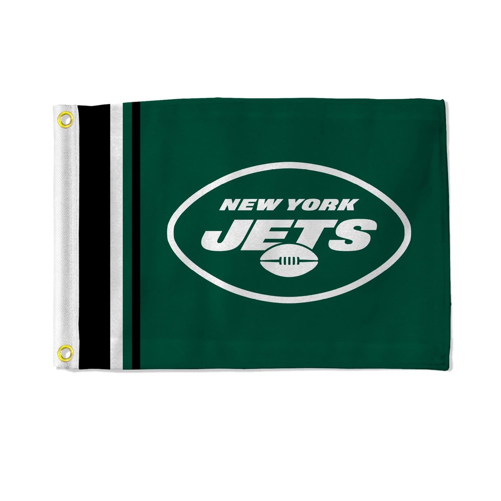 Rico Industries NFL New York Jets Stripes 12" x 17" Flag Utility Flag - Double Sided - Great for Boat/Golf Cart/Home ect.