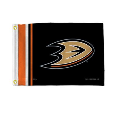 Rico Industries NHL Hockey Anaheim Ducks Stripes Utility Flag - Double Sided - Great for Boat/Golf Cart/Home ect., 12" x 17"