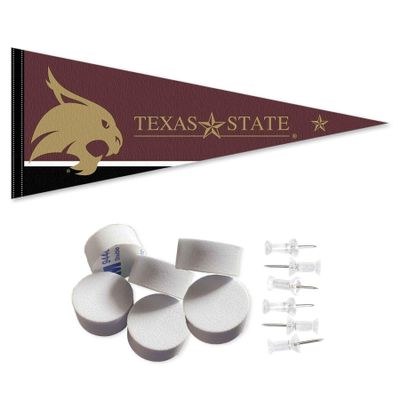 College Flags & Banners Co. Texas State Bobcats Pennant Flag and Wall Tack Mount Pads