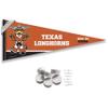 College Flags & Banners Co. Texas Longhorns Bevo Mascot Pennant Flag and Wall Tack Mount Pads view 1