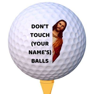 Custom Funny Jesus Watching Printed Golf Balls - Personalize with Your Name!
