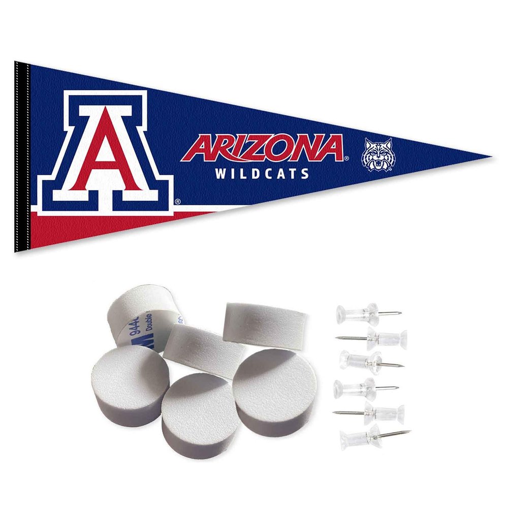 Arizona Wildcats Pennant Flag and Wall Tack Mount Pads