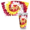 Rico Industries NCAA Iowa State Cyclones Metallic Tye Dye 16oz Clear Tumbler W/Straw view 1